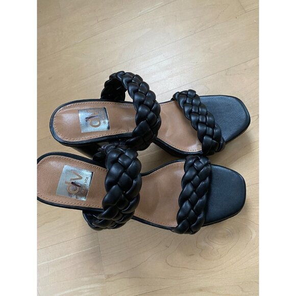 DV Dolce Vita Bnwot "Pressley" Black Braid Block Heel Sandals New - Picture 6 of 8